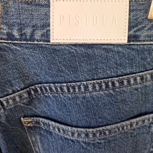 PISTOLA Bobbie Crossover Waist Jeans Wide Leg Jeans Size 26 Indigo Ombré Fade - Picture 10 of 12